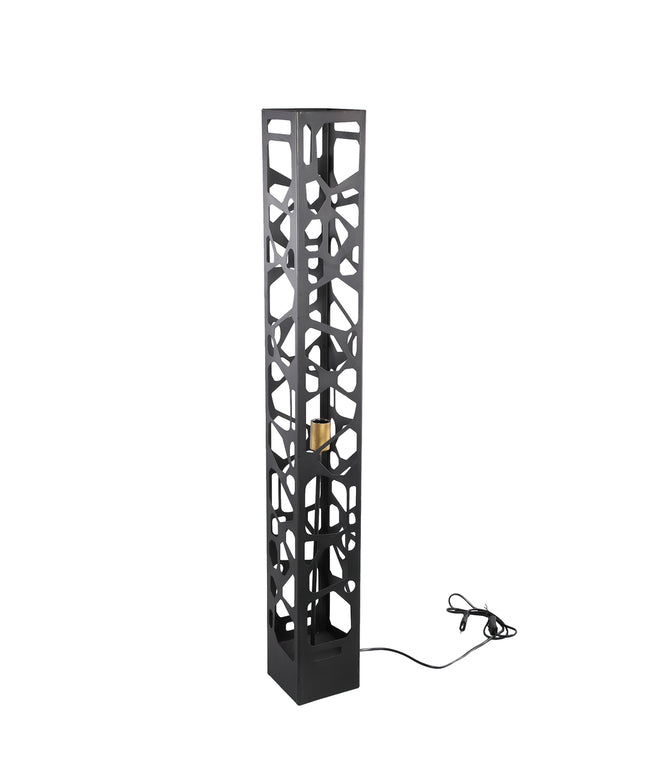 Ferdin Black metal floor lamp shaped holes