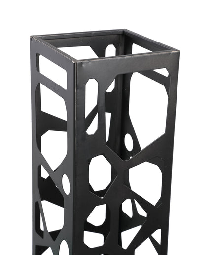 Ferdin Black metal floor lamp shaped holes