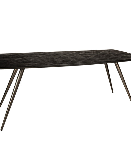 Fieron Black acaia wooden dining table oval 200cm