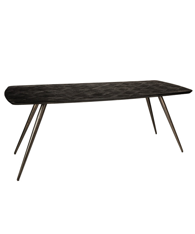 Fieron Black acaia wooden dining table oval 200cm