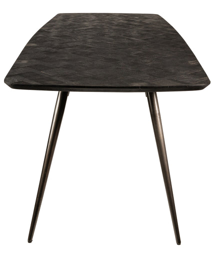 Fieron Black acaia wooden dining table oval 200cm