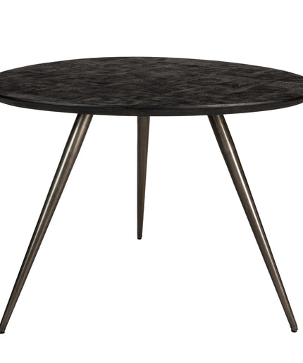 Fieron Black wooden dining table organic round