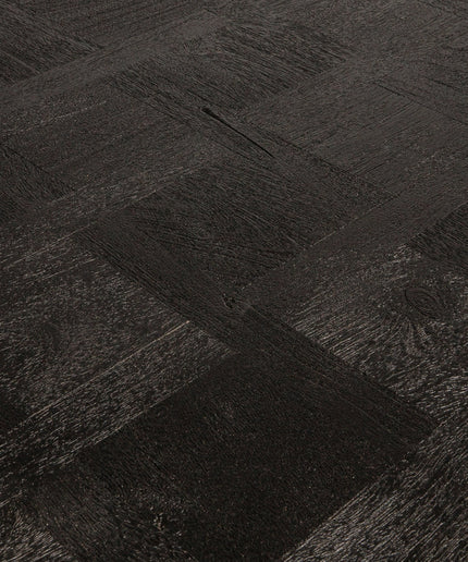 Fieron Black wooden dining table organic round