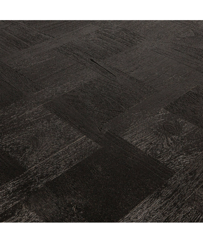Fieron Black wooden dining table organic round