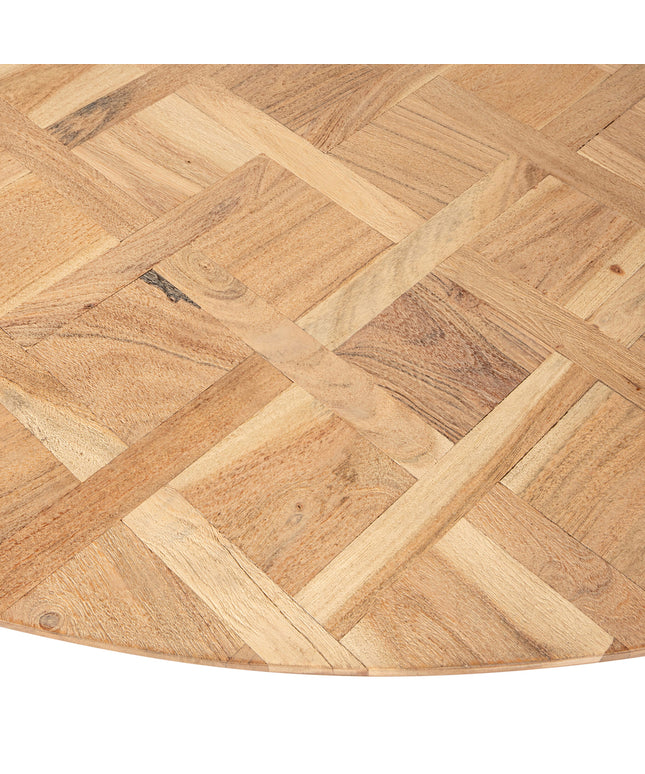 Fieron Natural wooden dining table organic round