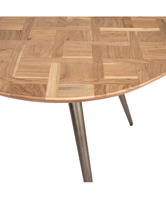 Fieron Natural wooden dining table organic round