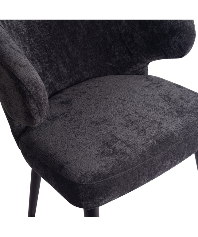 Fiori Anthracite 0504 dining chair black wood legs