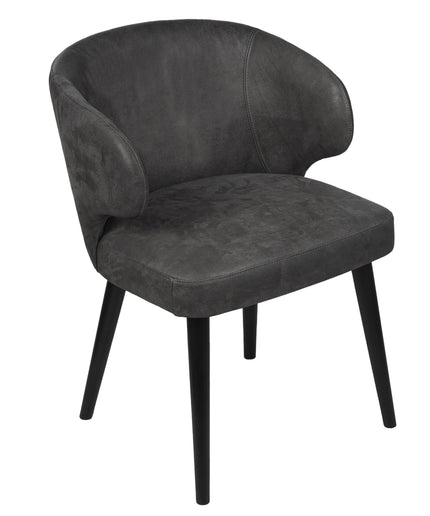 Fiori Anthracite terra leather dining chair