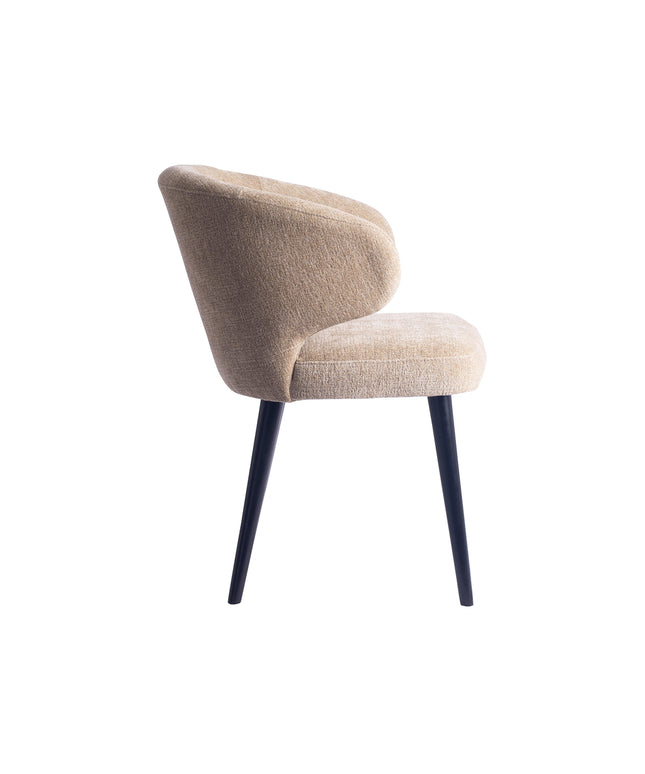 Fiori Cream 6051 dining chair black wood legs
