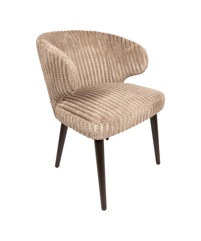Fiori Beige 09 dining chair dark brown wood legs