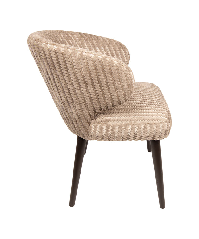 Fiori Beige 09 dining chair dark brown wood legs