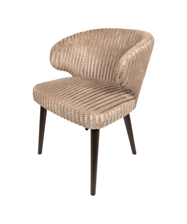 Fiori Beige 09 dining chair dark brown wood legs