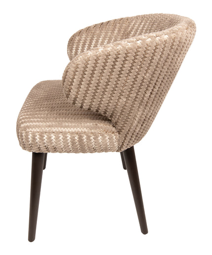 Fiori Beige 09 dining chair dark brown wood legs