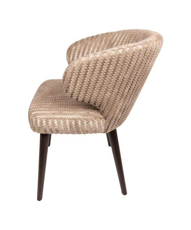 Fiori Beige 09 dining chair dark brown wood legs