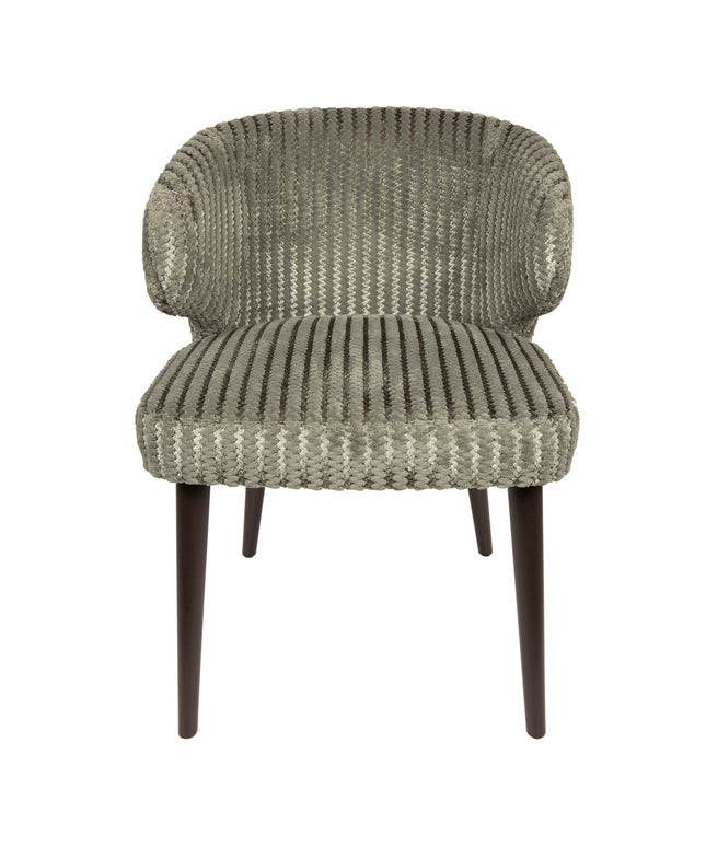 Fiori Green 13 dining chair dark brown wood legs