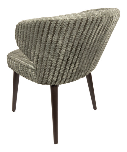 Fiori Green 13 dining chair dark brown wood legs