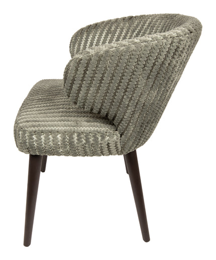 Fiori Green 13 dining chair dark brown wood legs