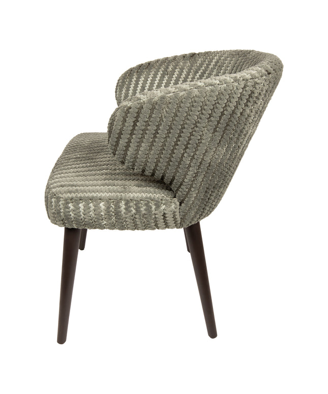 Fiori Green 13 dining chair dark brown wood legs