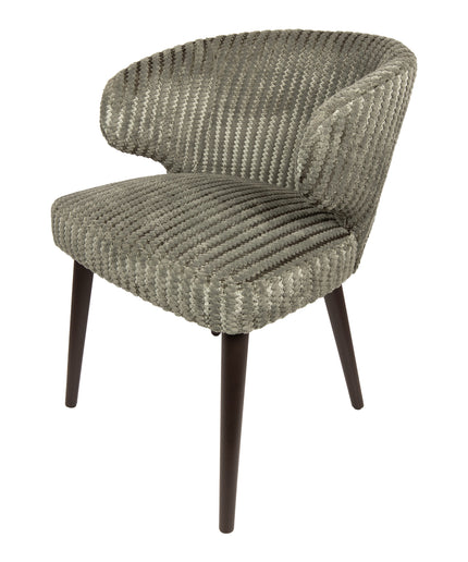 Fiori Green 13 dining chair dark brown wood legs