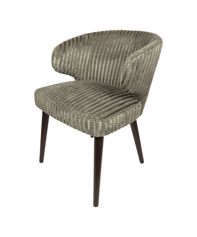 Fiori Green 13 dining chair dark brown wood legs