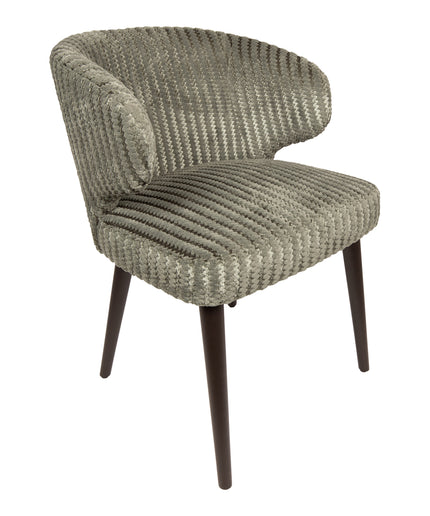 Fiori Green 13 dining chair dark brown wood legs