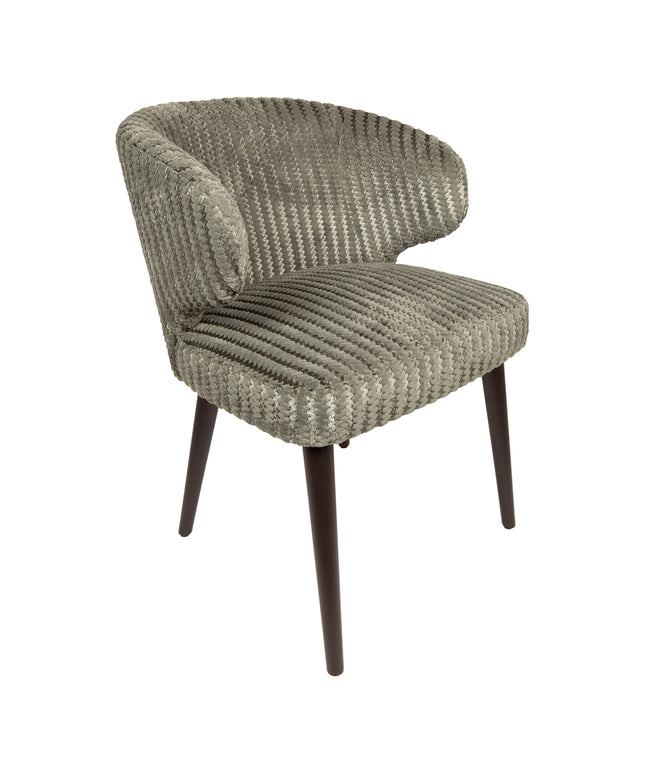 Fiori Green 13 dining chair dark brown wood legs
