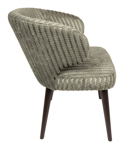 Fiori Green 13 dining chair dark brown wood legs