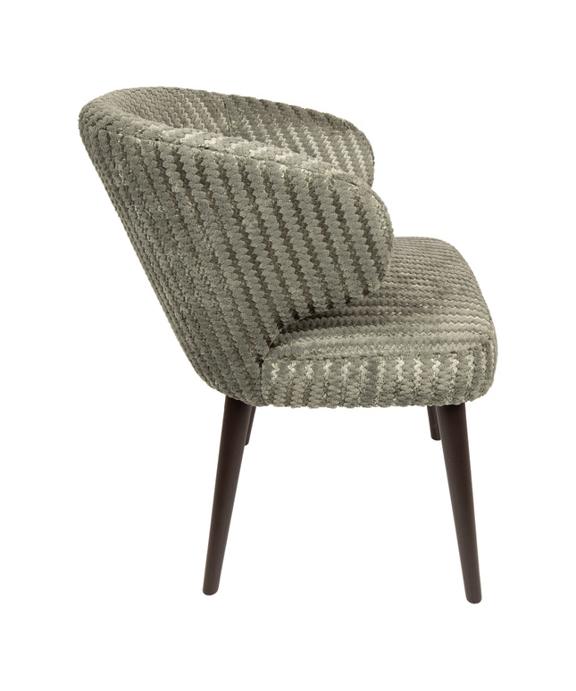Fiori Green 13 dining chair dark brown wood legs
