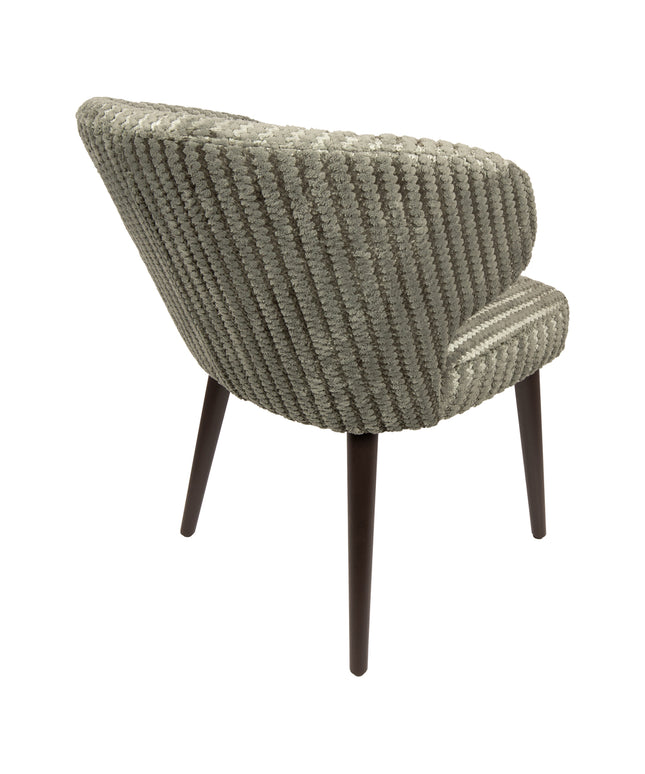 Fiori Green 13 dining chair dark brown wood legs