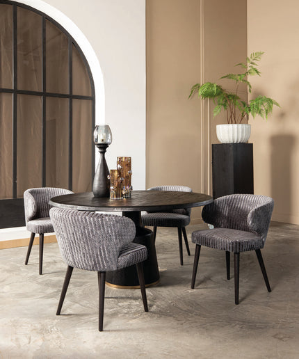 Fiori Taupe 19 dining chair dark brown wood legs