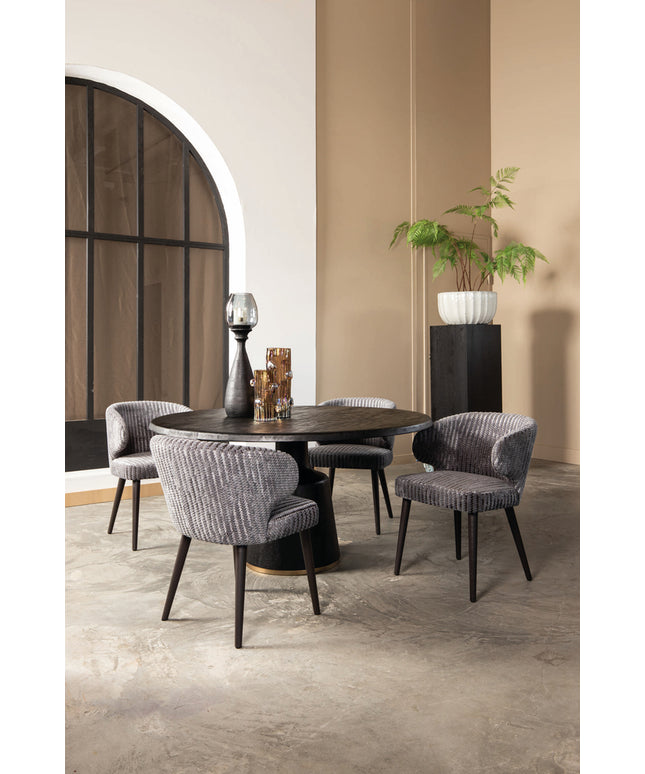 Fiori Taupe 19 dining chair dark brown wood legs