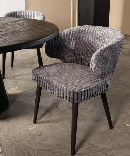 Fiori Taupe 19 dining chair dark brown wood legs