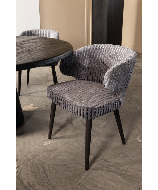 Fiori Taupe 19 dining chair dark brown wood legs