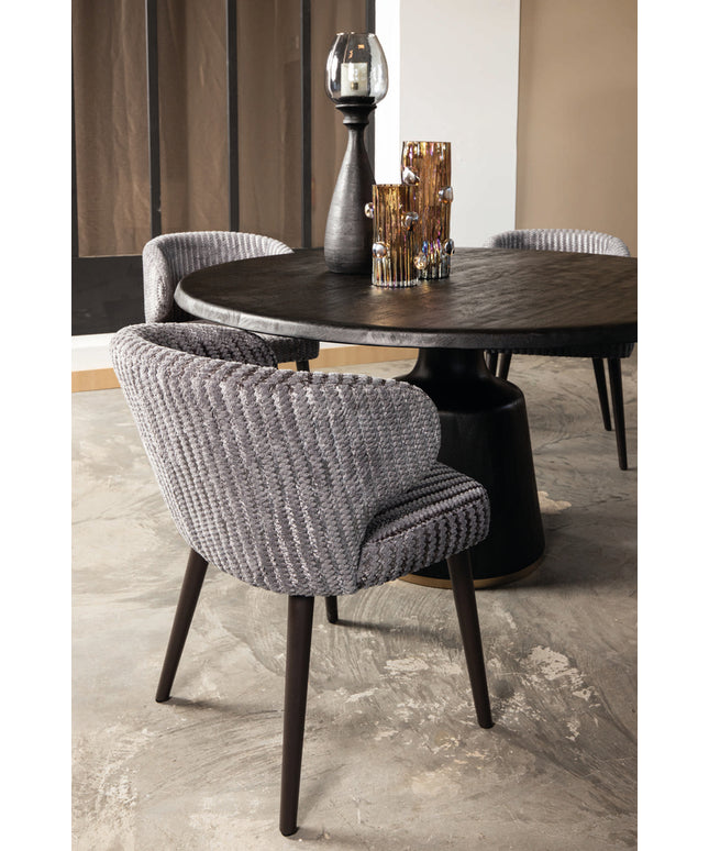 Fiori Taupe 19 dining chair dark brown wood legs