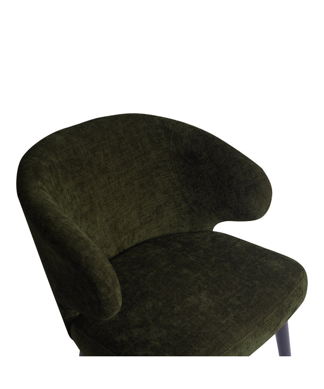 Fiori Green 1205 dining chair black wood legs