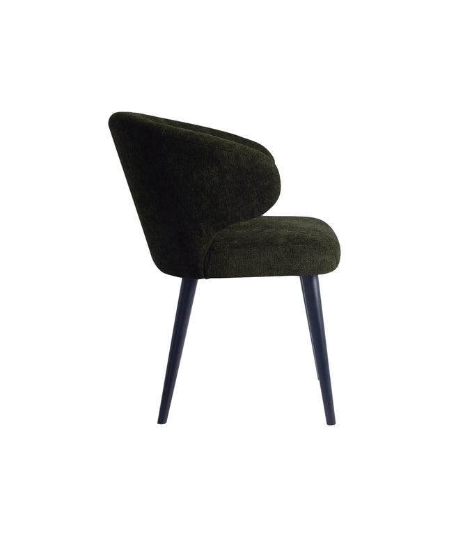 Fiori Green 1205 dining chair black wood legs