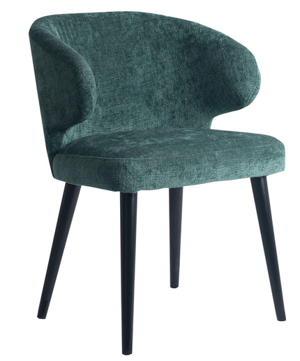 Fiori Petrol 502 dining chair black wood legs