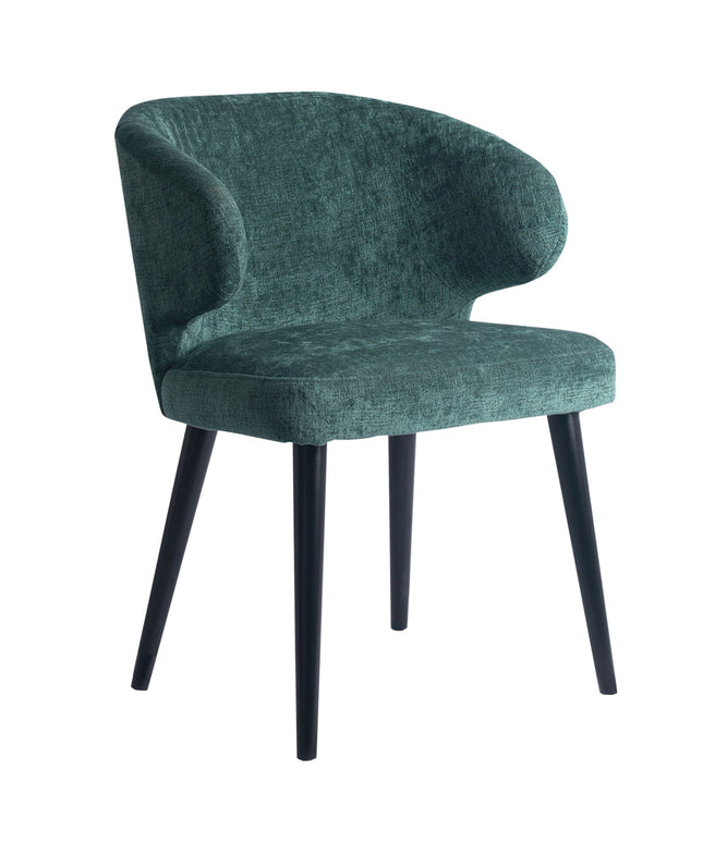 Fiori Petrol 502 dining chair black wood legs