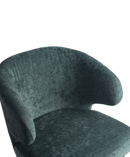 Fiori Petrol 502 dining chair black wood legs