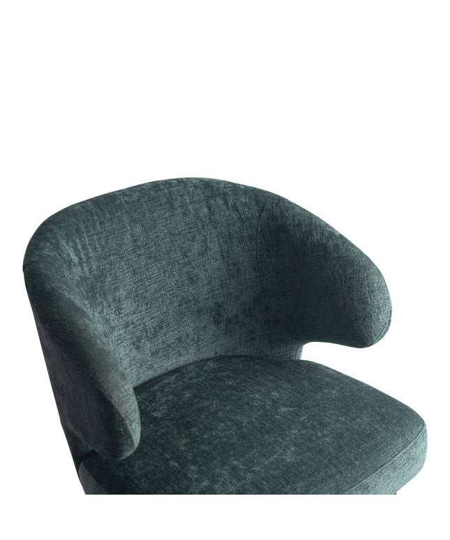 Fiori Petrol 502 dining chair black wood legs