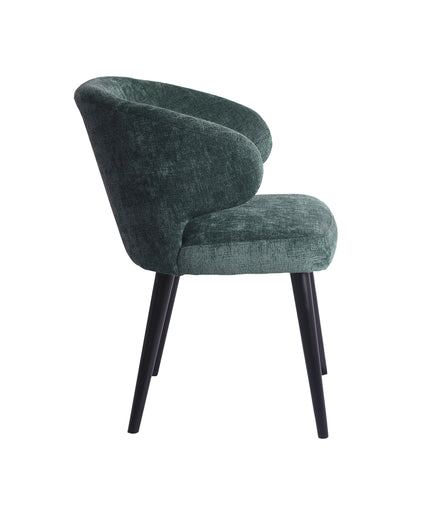 Fiori Petrol 502 dining chair black wood legs