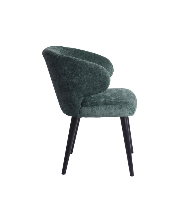 Fiori Petrol 502 dining chair black wood legs