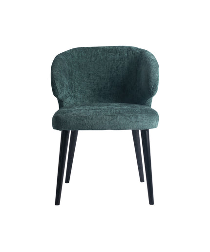 Fiori Petrol 502 dining chair black wood legs