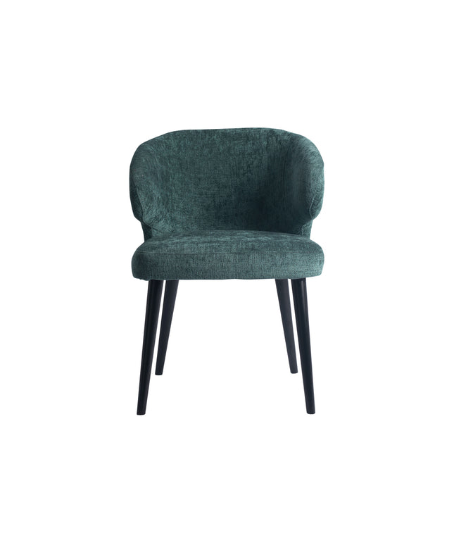 Fiori Petrol 502 dining chair black wood legs