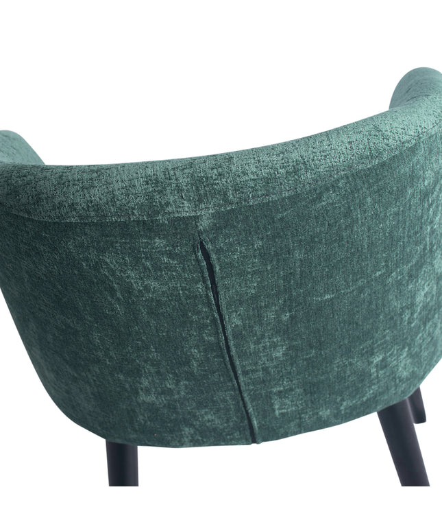 Fiori Petrol 502 dining chair black wood legs