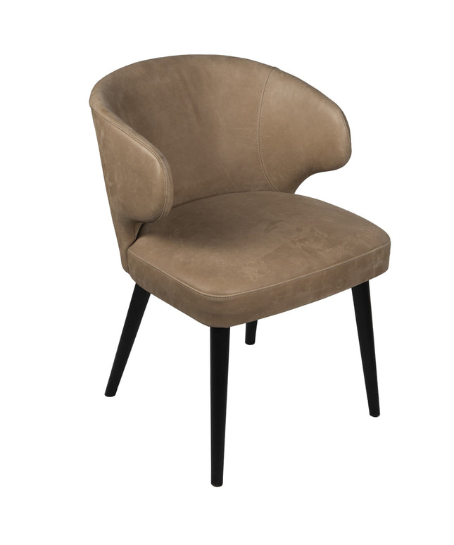 Fiori Taupe terra leather dining chair