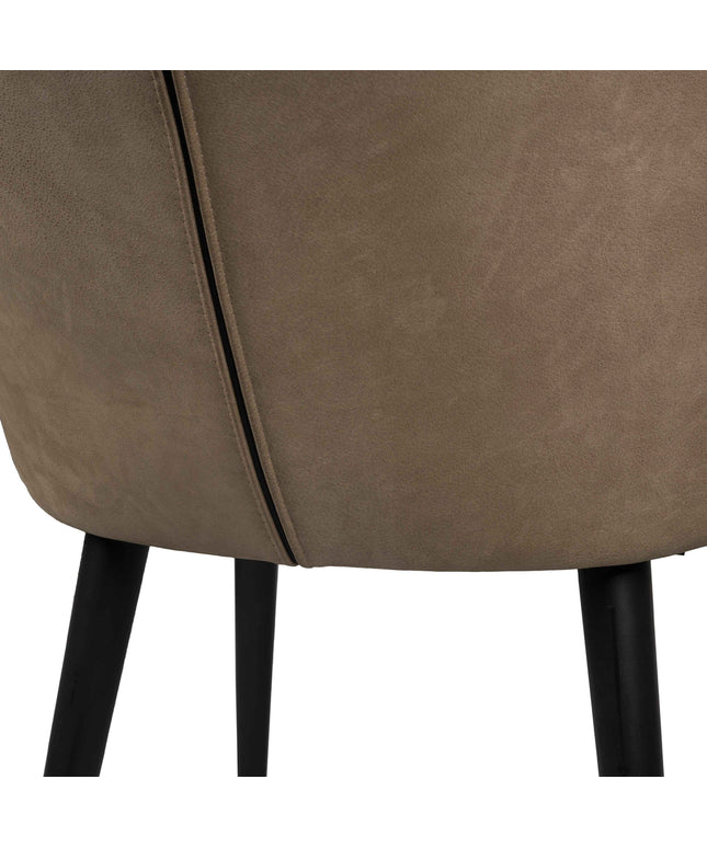 Fiori Taupe terra leather dining chair