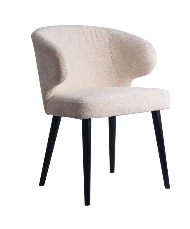 Fiori White 9852 dining chair black wood legs