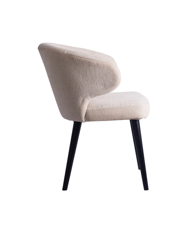 Fiori White 9852 dining chair black wood legs