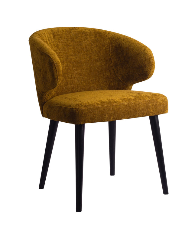 Fiori Yellow 6057 dining chair black wood legs